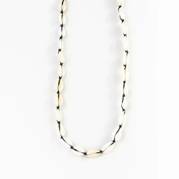 LIVADI COWRIE SHELL CHOKER NECKLACE IN BLACK