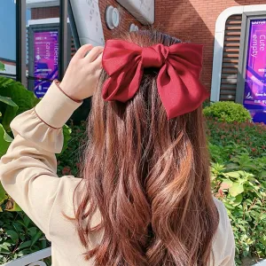 Lolita Red Big Bow Hairpin Hairrope Cyber Celebrant Spring Clip Hairpin Hair Accessories Girl's Headwear Japanese Style