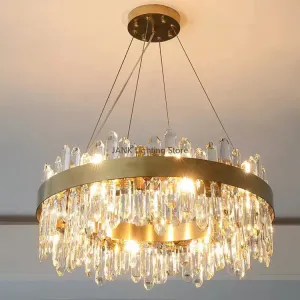 Mansion Crystal Chandelier: Luxury LED Pendant Light for Bedroom & Dining Room