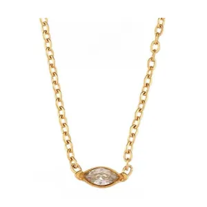 Marquise Solitaire Bezel Necklace