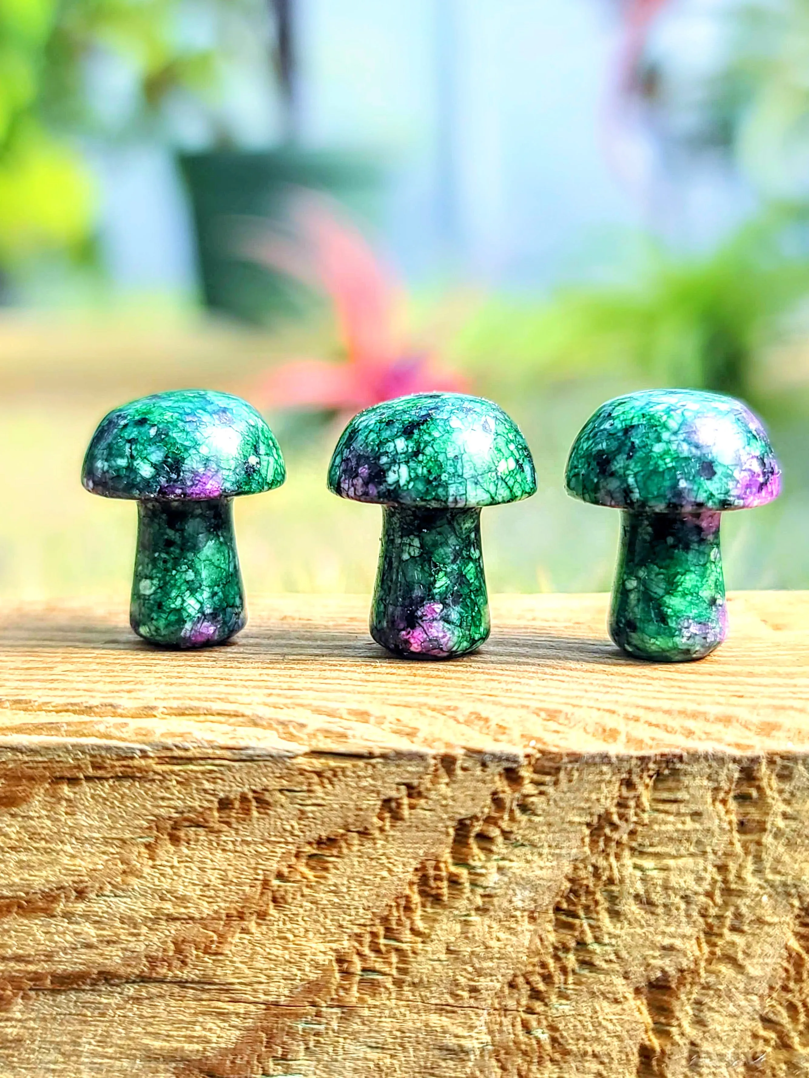 Mini Enhanced Ruby Zoisite Crystal Mushroom