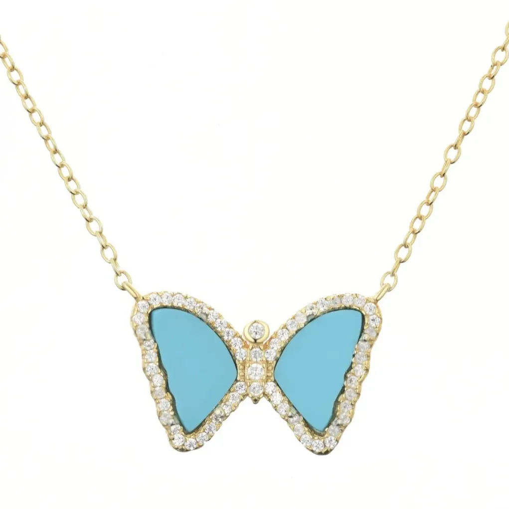 Mini Turquoise Butterfly Necklace