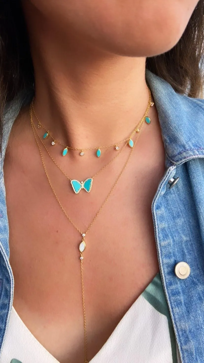 Mini Turquoise Butterfly Necklace