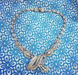 Mitchel Maer Crystal Necklace Bridal Vintage Wedding