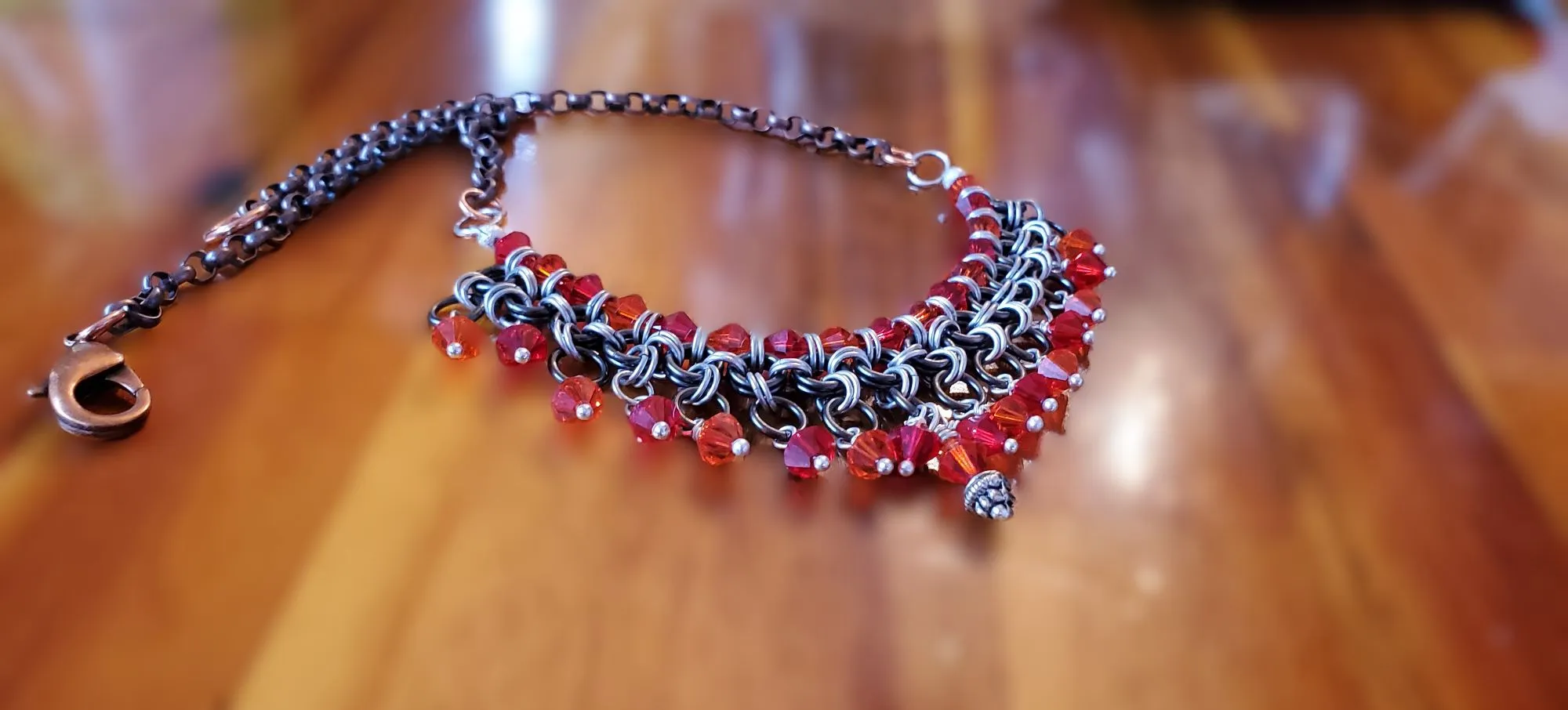 Mixed Metal Chainmaille Princess Warrior Choker Necklace