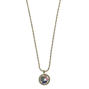 Mixed Shape Halo Medallion in "Harvest Moon"- Yellow Gold