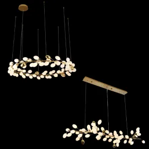 Modern Nordic Creative Art Designer Ring/Linear Pure White Grape Chandelier for Living/Dining Room