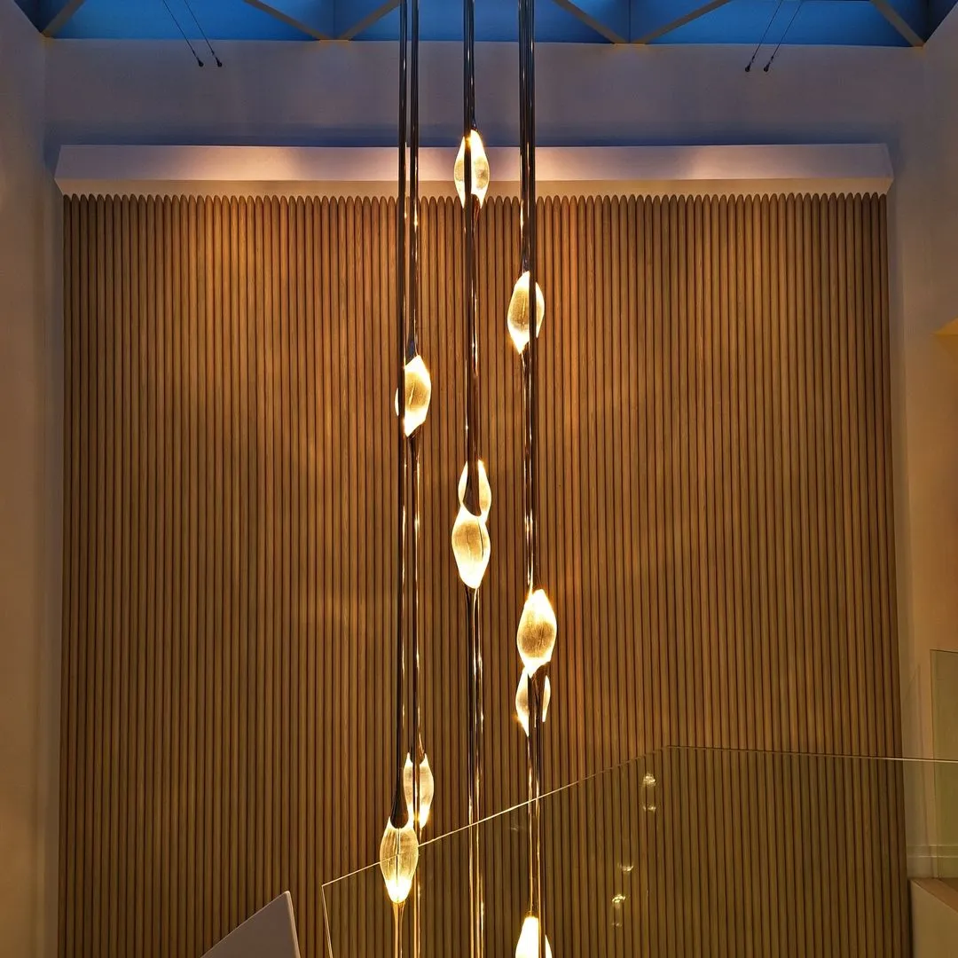 Modern Stick Crystal Chandelier for Staircase/Foyer/Entryway