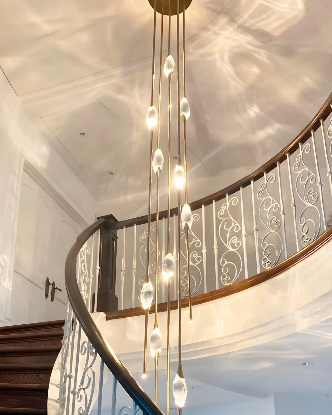 Modern Stick Crystal Chandelier for Staircase/Foyer/Entryway