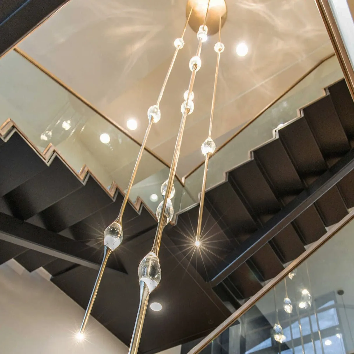 Modern Stick Crystal Chandelier for Staircase/Foyer/Entryway