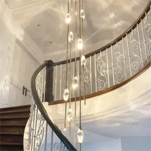 Modern Stick Crystal Chandelier for Staircase/Foyer/Entryway