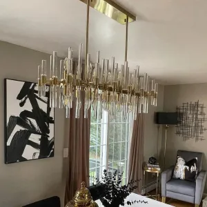 Modern Style Crystal Chandelier in Gold Finish