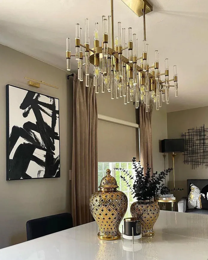 Modern Style Crystal Chandelier in Gold Finish