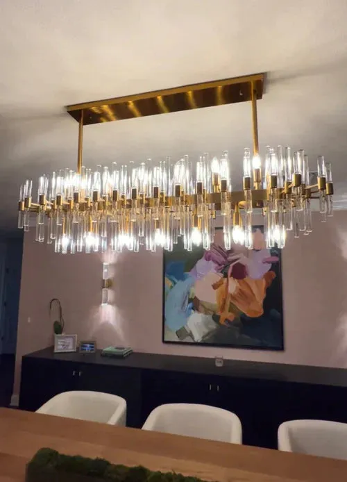 Modern Style Crystal Chandelier in Gold Finish