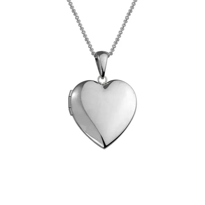 Mountz Collection Plain Heart Locket in Sterling Silver