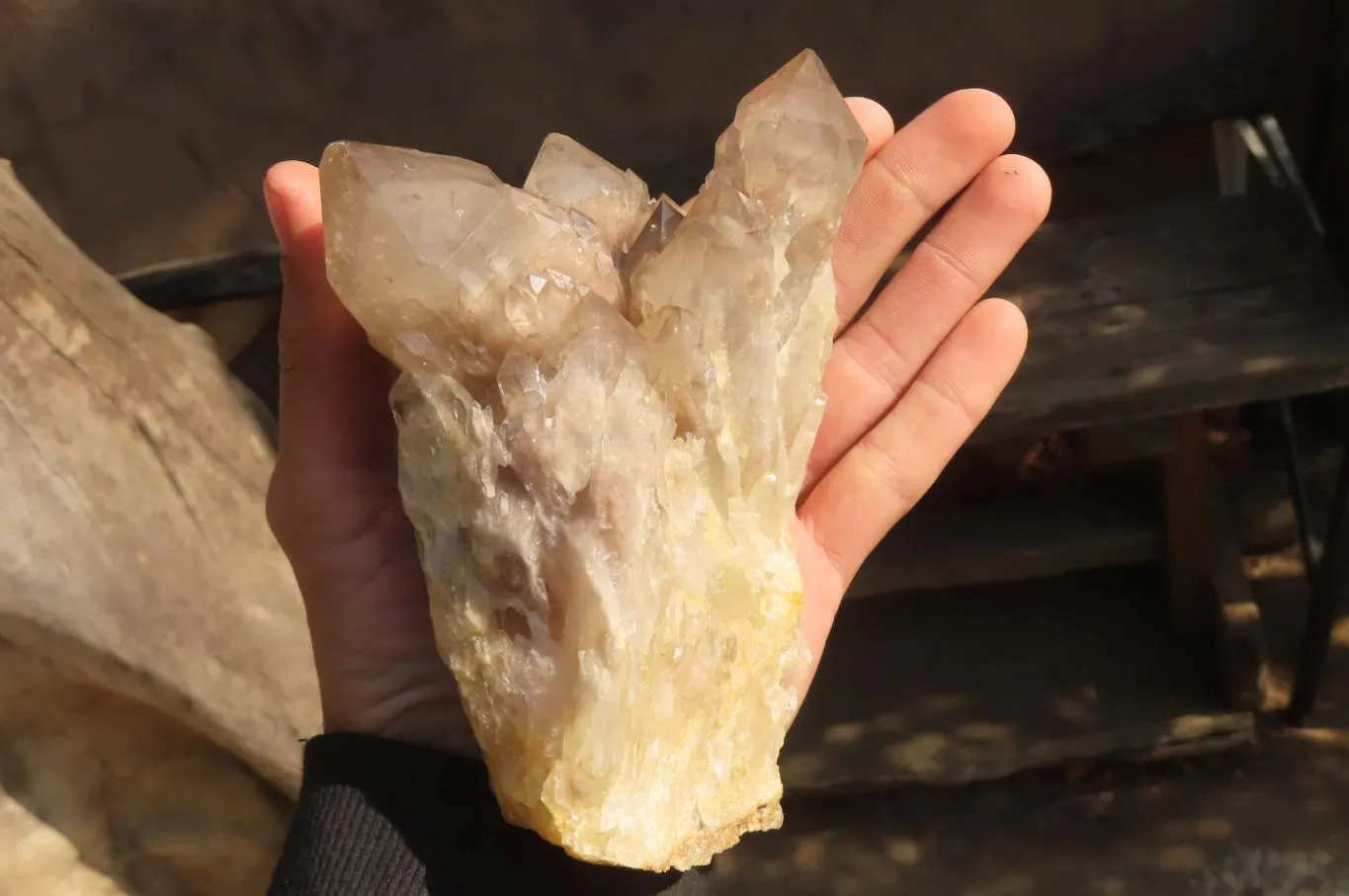 Natural Cascading Smokey Quartz Clusters  x 2 From Congo