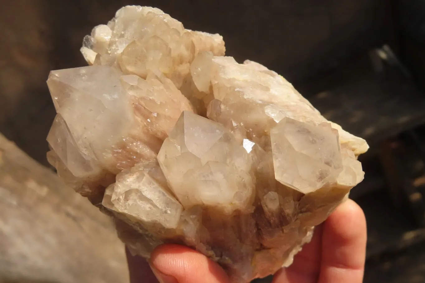 Natural Cascading Smokey Quartz Clusters  x 2 From Congo