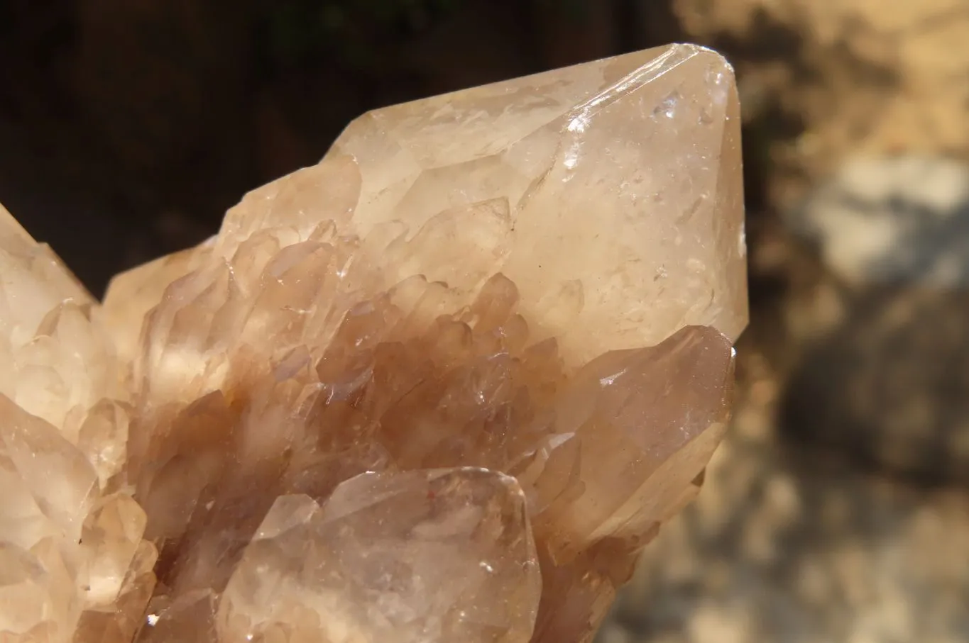 Natural Cascading Smokey Quartz Clusters  x 2 From Congo