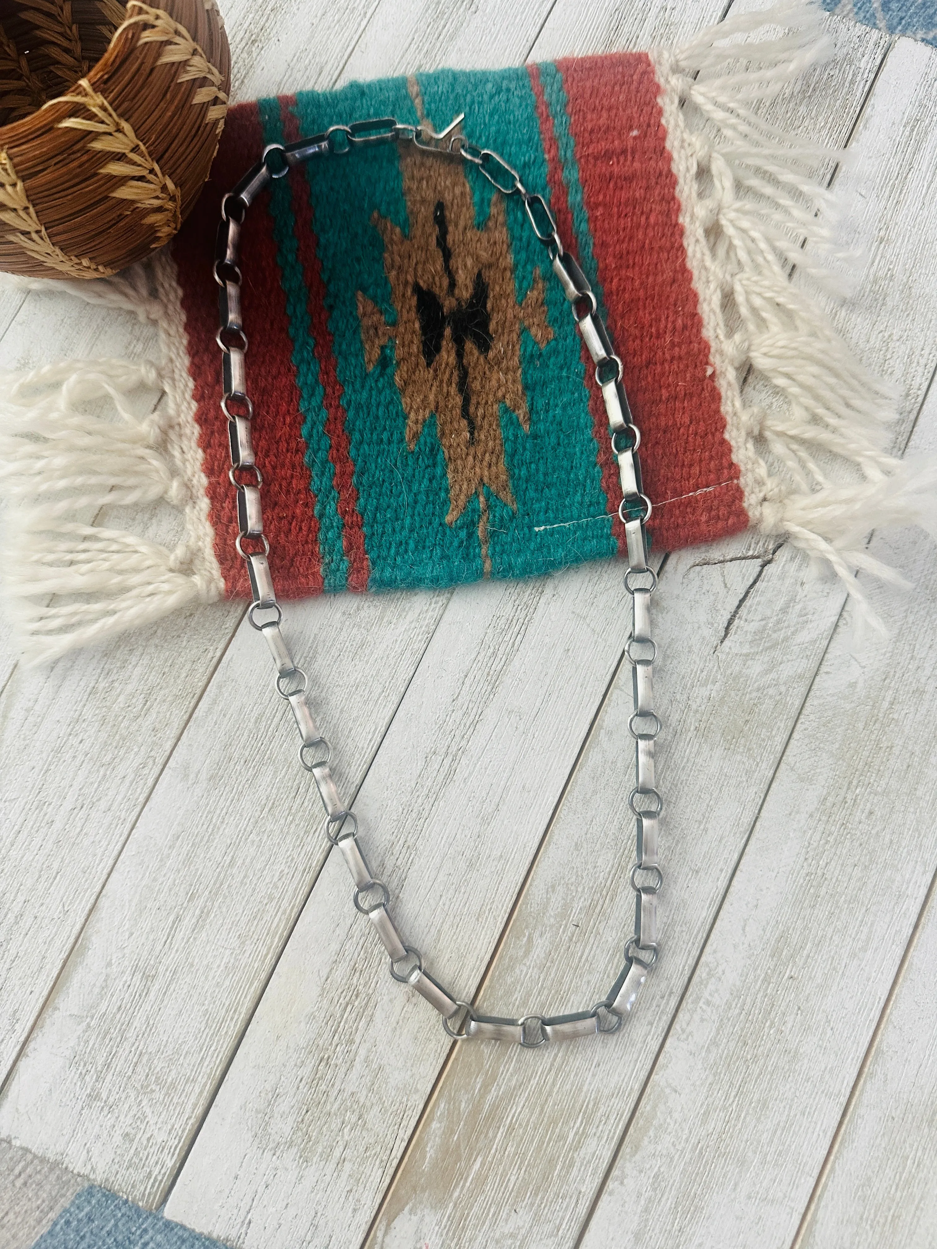 Navajo 24” Sterling Silver Chain Necklace