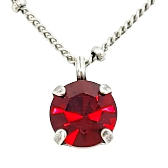 Necklace - Vintage Rhinestone Solitaire in Siam Ruby Red by Christine Stoll