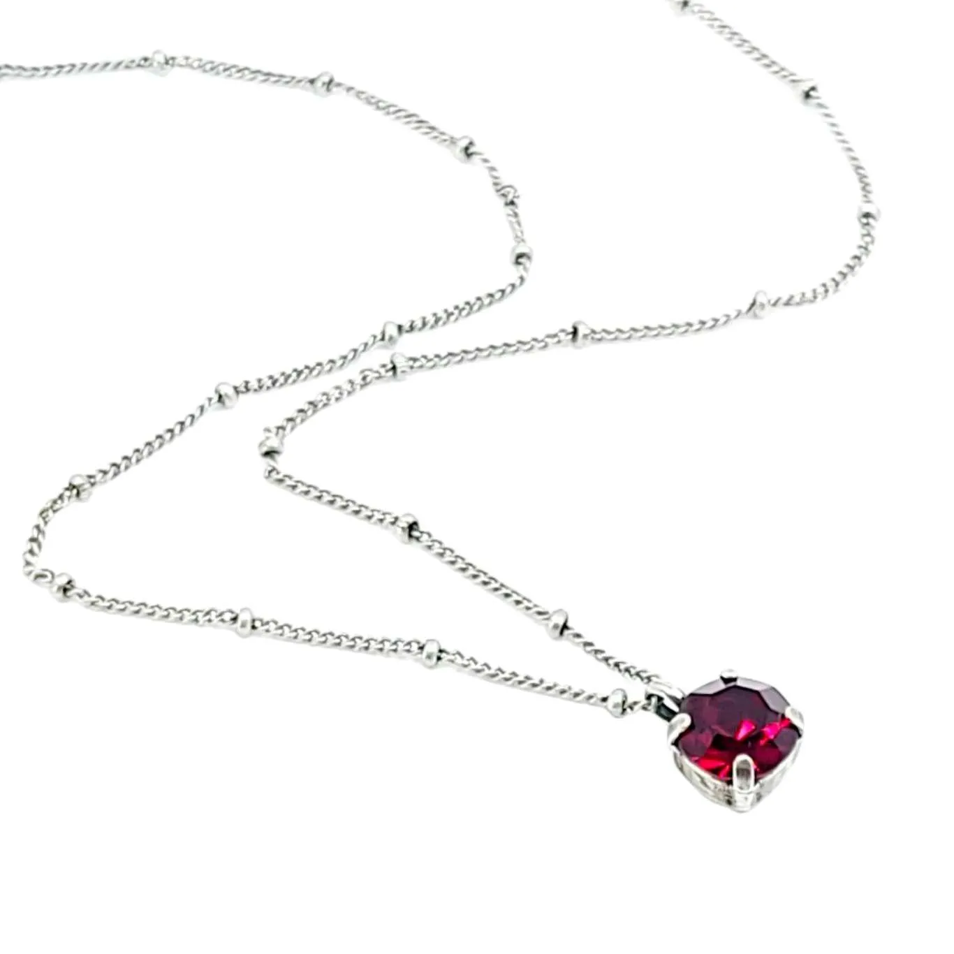 Necklace - Vintage Rhinestone Solitaire in Siam Ruby Red by Christine Stoll