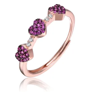 Noémie Lavender Hearts Promise Stacking Ring