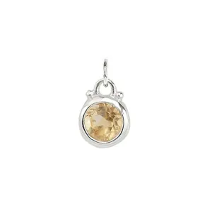 November -- Citrine Birthstone Charm in Silver