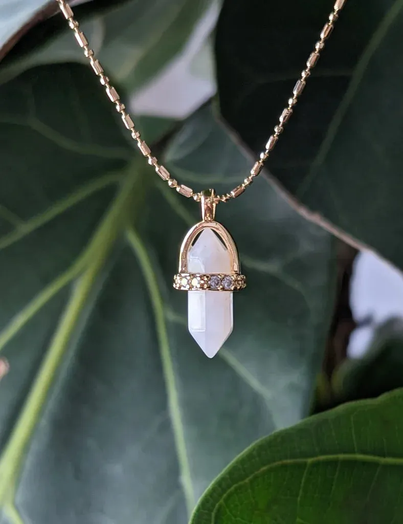 Nuance Mini Crystal Point Charm Necklaces