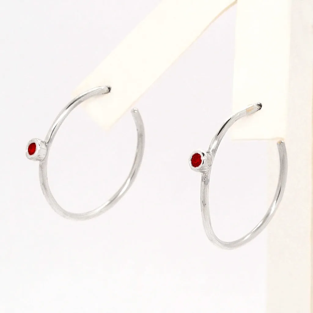 Open Hoops Almandine Garnet