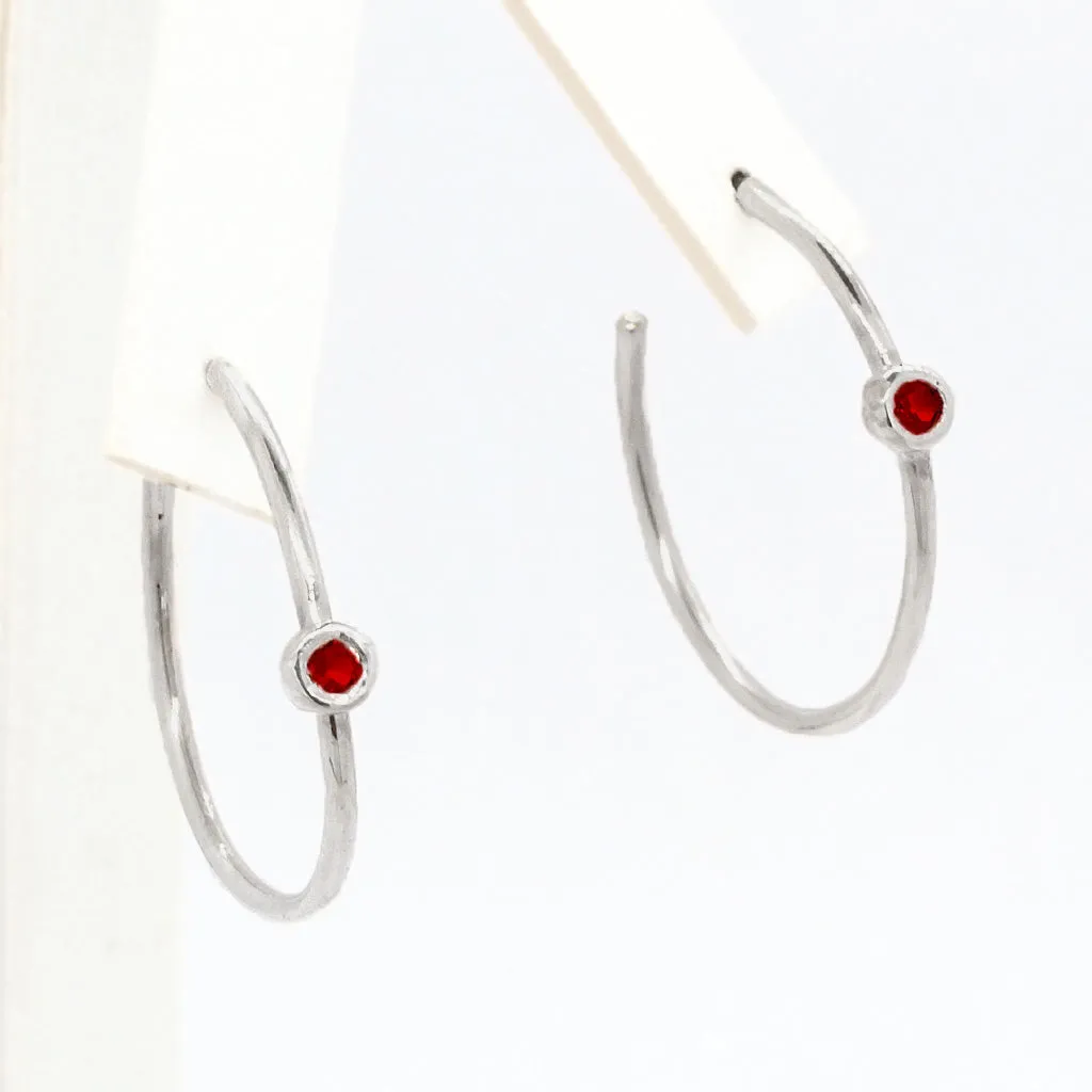 Open Hoops Almandine Garnet