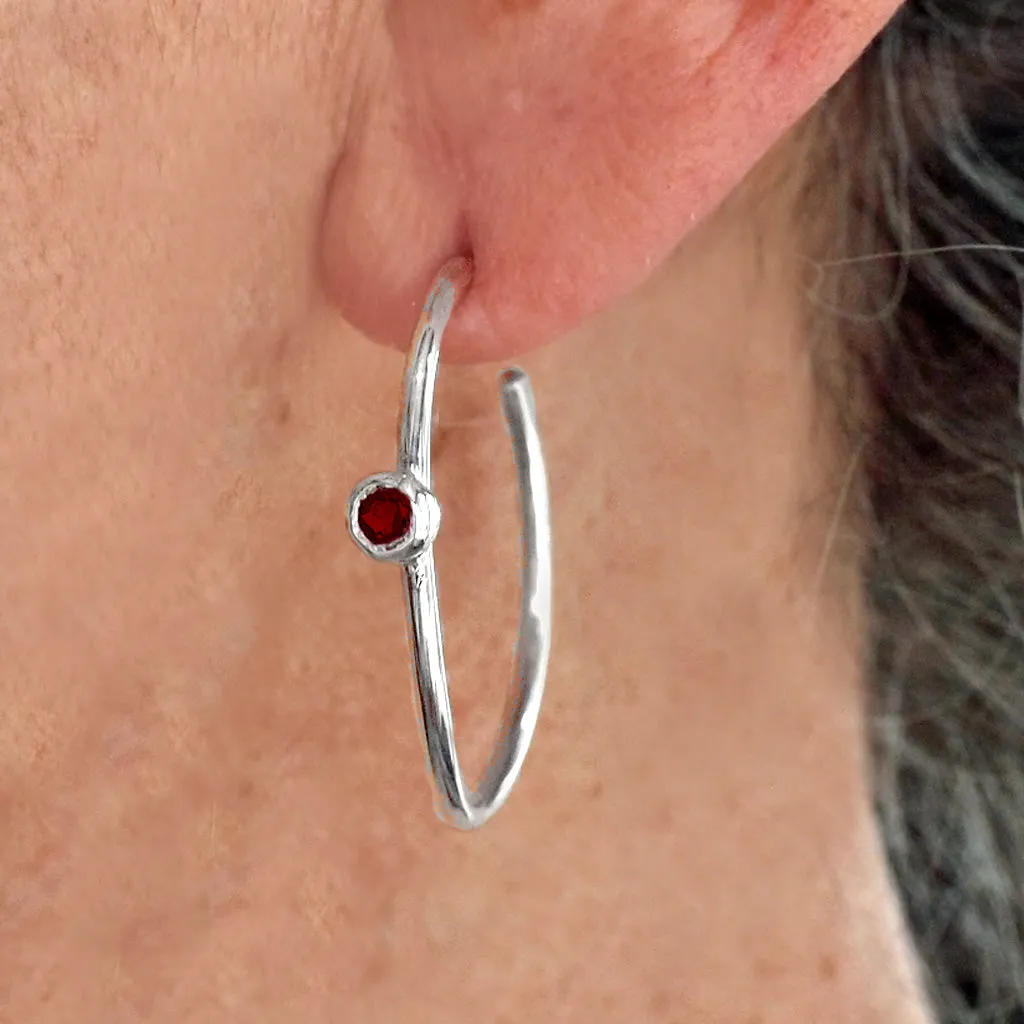 Open Hoops Almandine Garnet