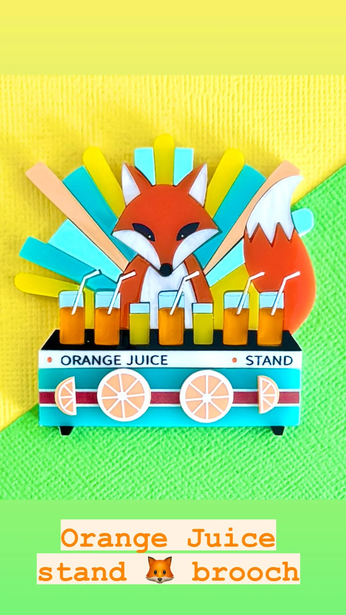 Orange Juice stand 🍊 - Brooch - Set of 2