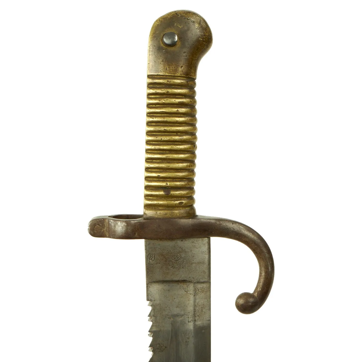 Original Belgian Terssen Model 1868 Pioneer Sawback Bayonet for Comblain Rifle dated 1879 with Scabbard