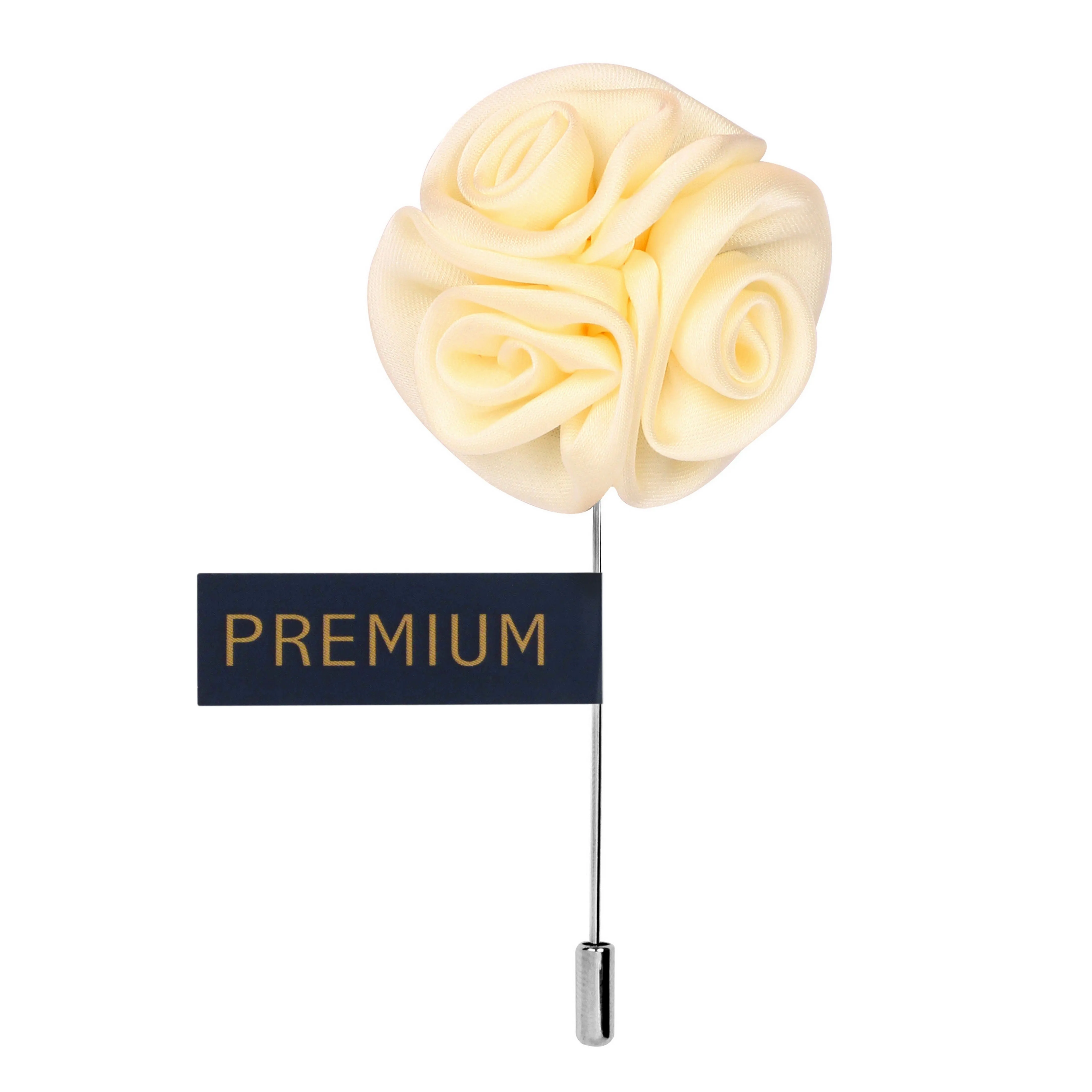 Peluche Ranunculus Flower Cream Brooch Lapel Pin