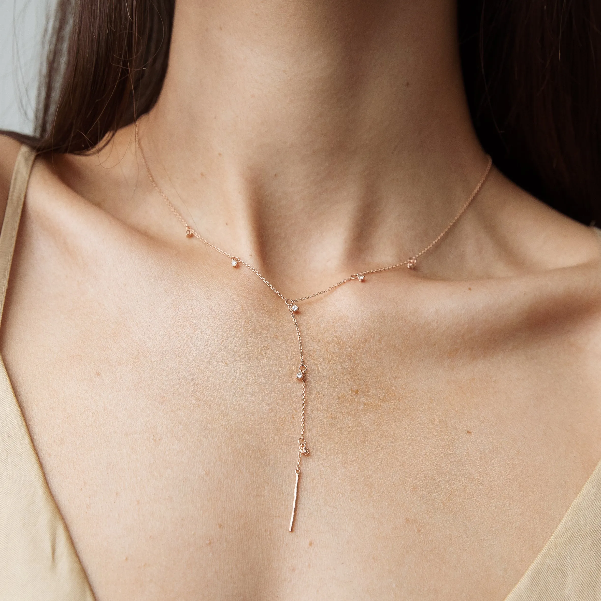 Petite constellation Y Necklace - 14K/ 18K Gold