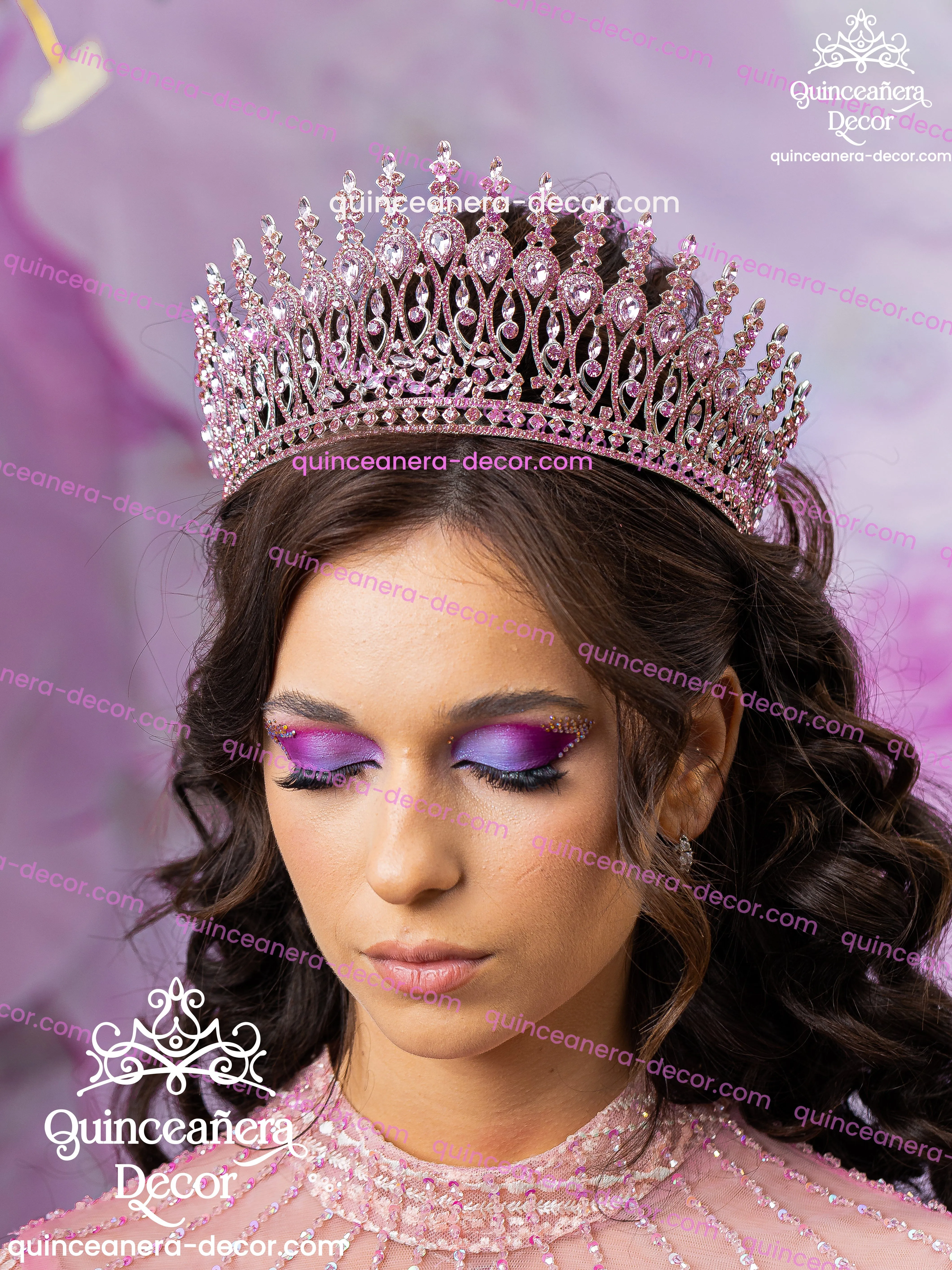 Pink Quinceanera Crown