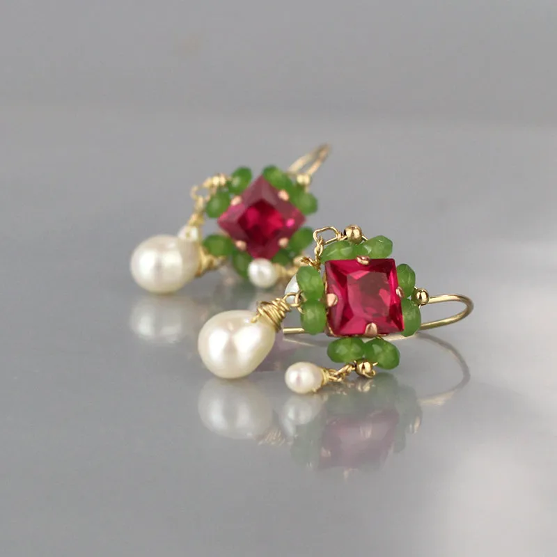 Pink Zircon Victoria Earrings