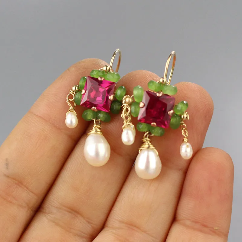 Pink Zircon Victoria Earrings