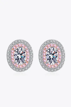 Platinum-Plated Moissanite Stud Earrings