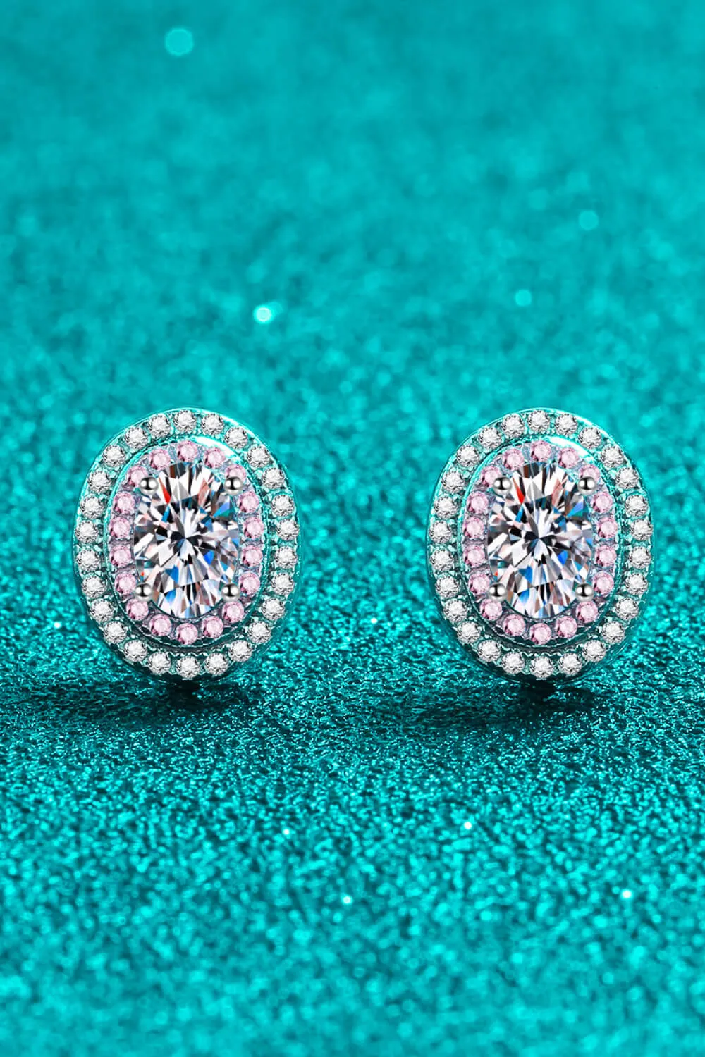 Platinum-Plated Moissanite Stud Earrings