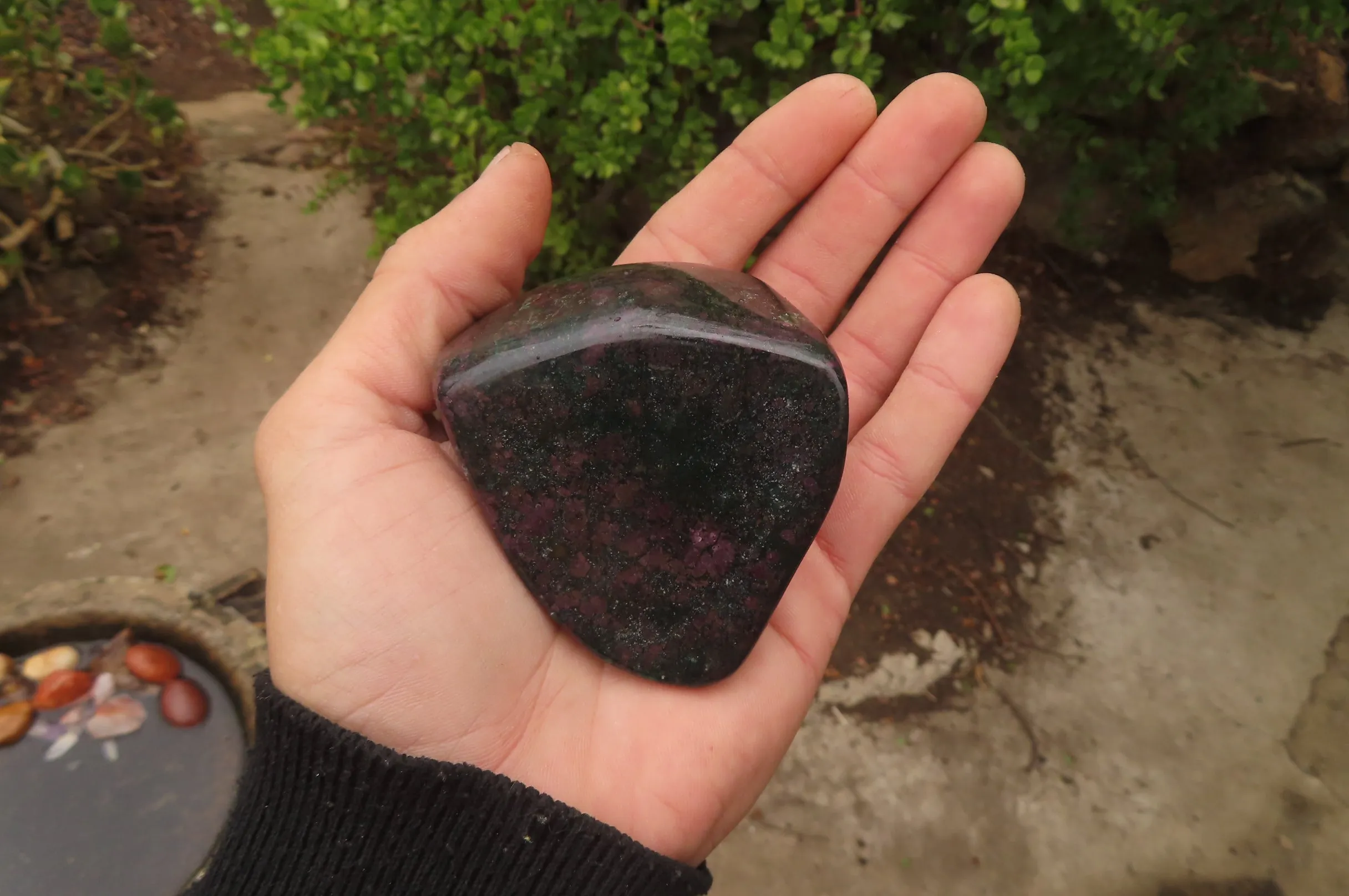 Polished Rare Ruby Corundum & Green Verdite Free Forms x 4 From Zimbabwe