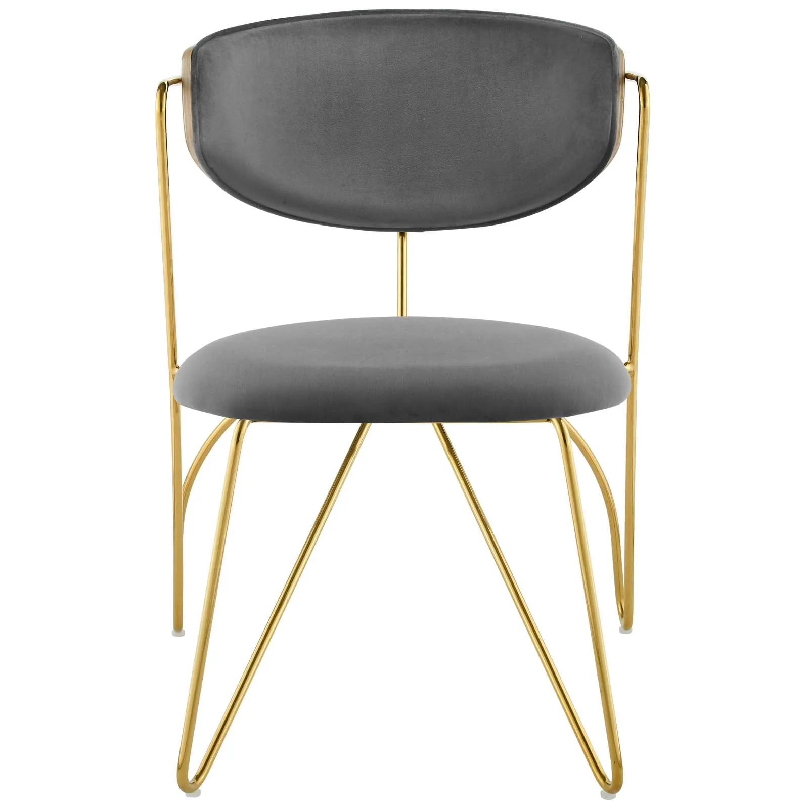 Prevail Gold Stainless Steel Dining and Accent Performance Velvet Chair by Modway