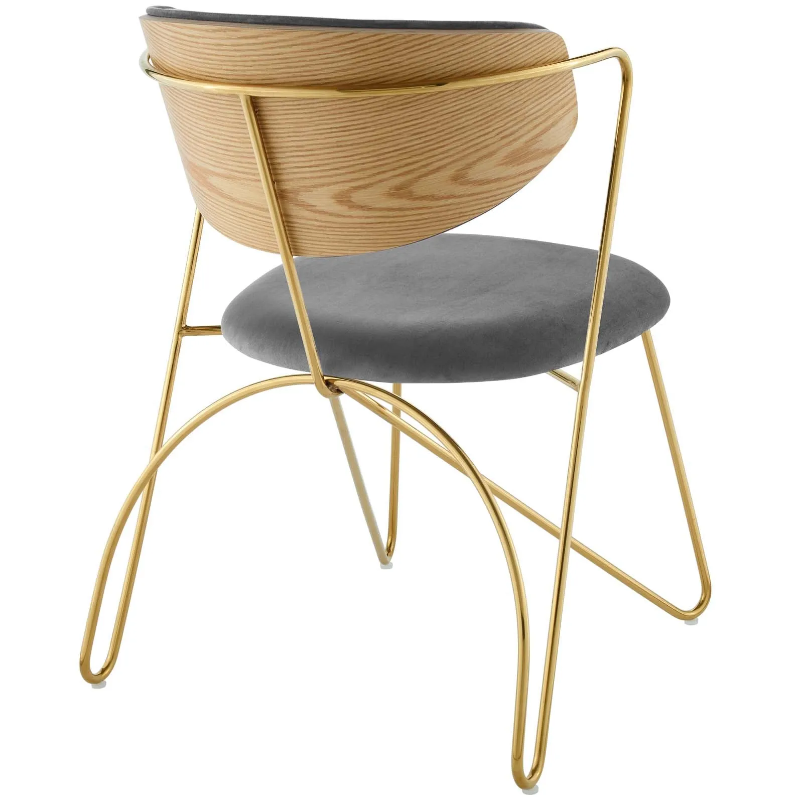 Prevail Gold Stainless Steel Dining and Accent Performance Velvet Chair by Modway