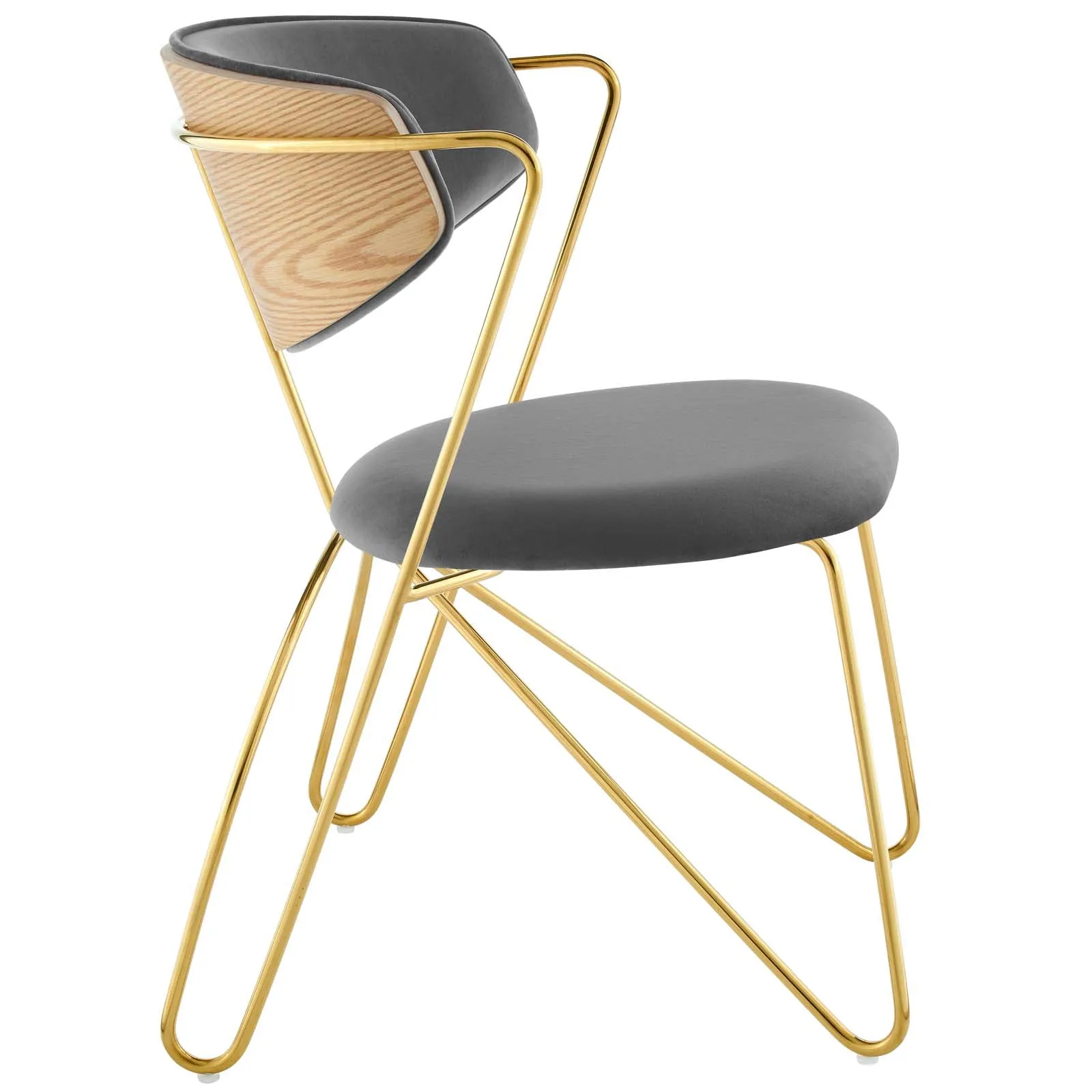 Prevail Gold Stainless Steel Dining and Accent Performance Velvet Chair by Modway