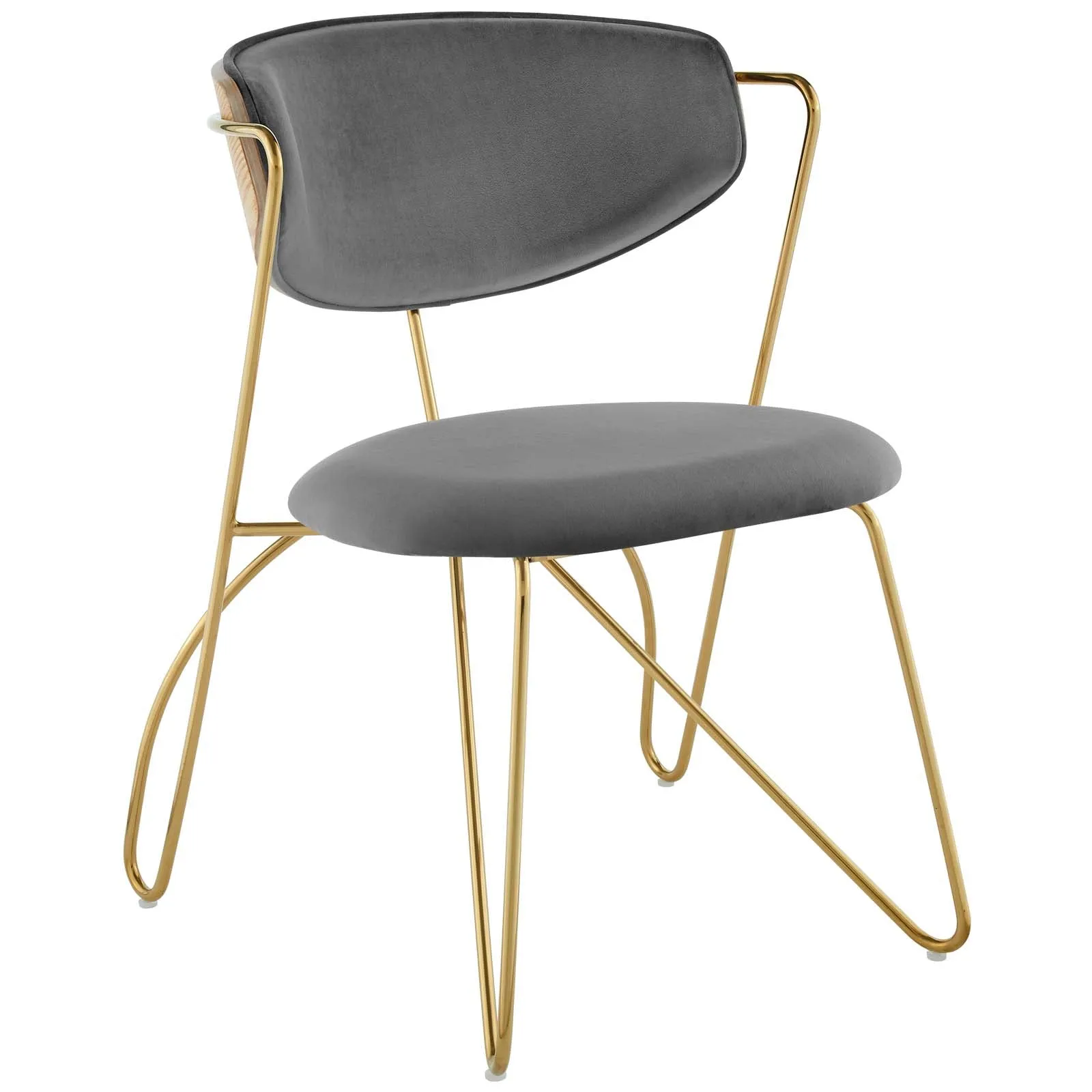 Prevail Gold Stainless Steel Dining and Accent Performance Velvet Chair by Modway