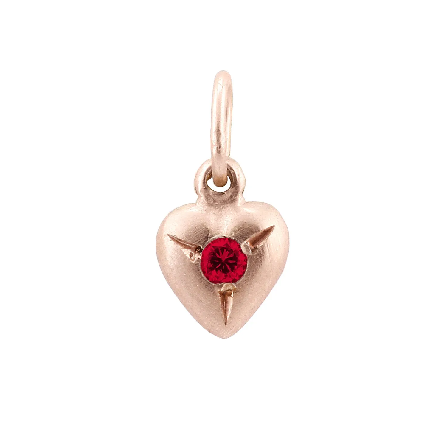 Puff Heart Charm - Rose