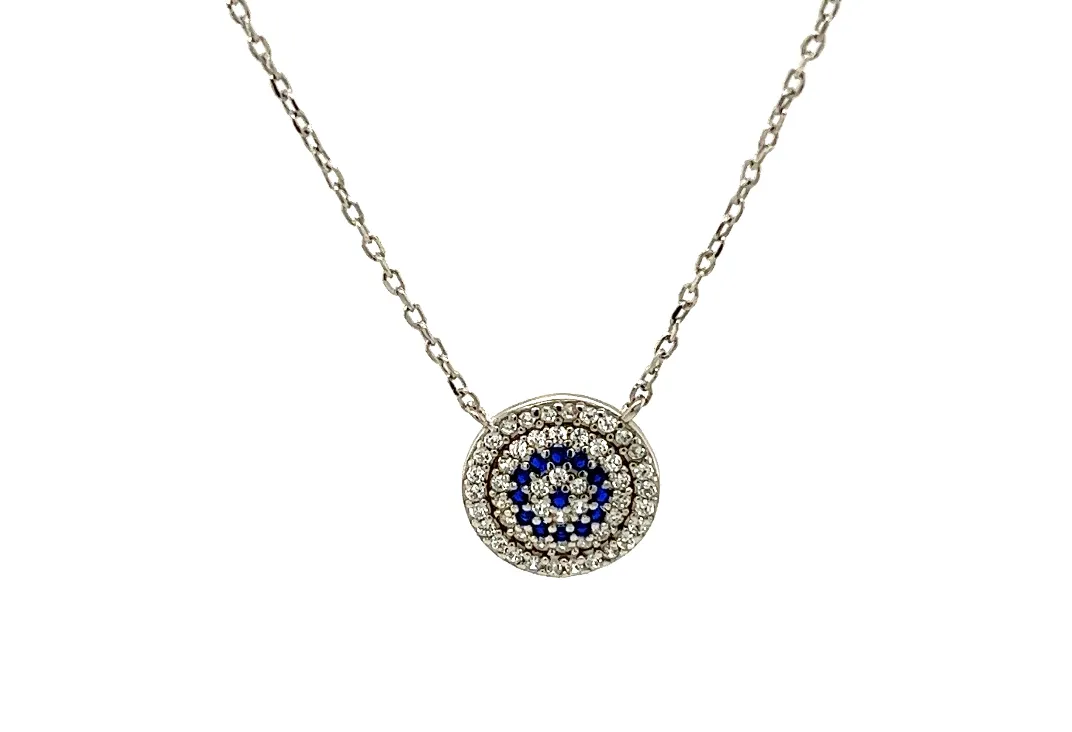 "EROS" Evil Eye Sapphire CZ Necklace