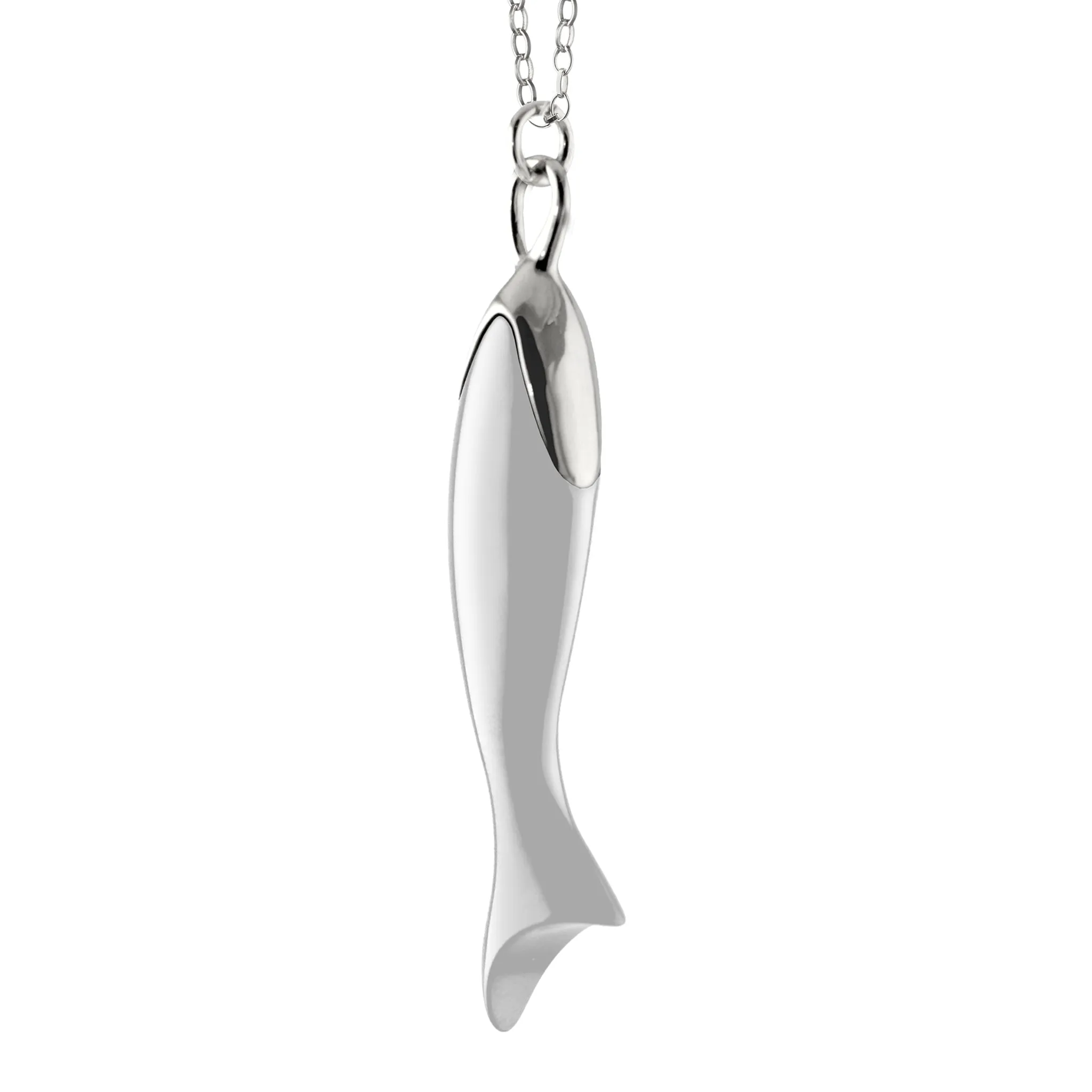 "Perseverance" White Ceramic and Sterling Silver Fish