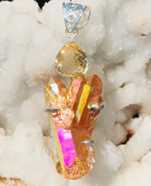 Radiant Bliss Sunshine Aura & Citrine Pendant