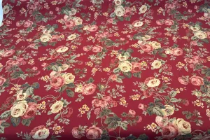 Richloom Vintage Floral Bethany Ruby Drapery Upholstery Fabric By The Yard